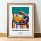 Churros con Chocolate – Colorful Oil Painting, Spanish Dessert Poster, in wooden frame leaning on the floor