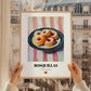Rosquillas – on Striped Tablecloth, Spanish Dessert Illustration, styled in a charming Paris street view