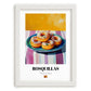 Rosquillas – Colorful Oil Painting, Spanish Dessert Wall Decor, placed in minimal white frame