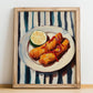 Soldaditos de Pavía – on Striped Tablecloth, Spanish Food Still Life, no-text version framed in wood