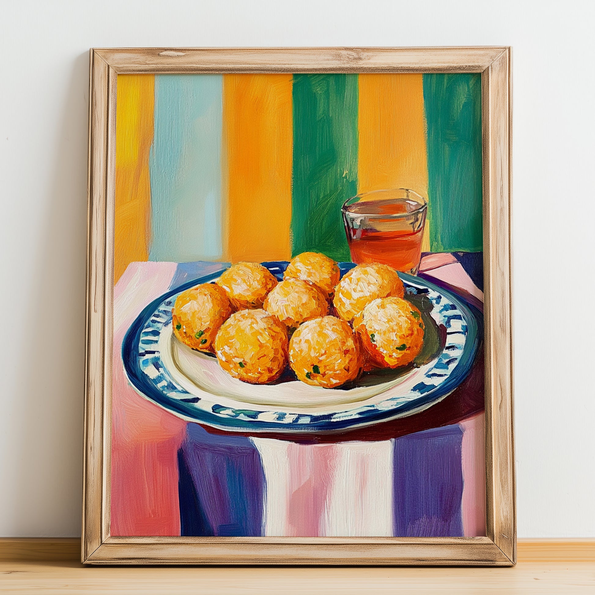 Bomba – Art, Spanish Food Wall Decor, no-text version framed in wood