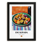 Escalivada – Colorful Oil Painting, Spanish Food Still Life, in sleek black frame