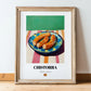 Chistorra – Oil Painting, Spanish Food Illustration, in wooden frame leaning on the floor