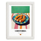 Chistorra – Oil Painting, Spanish Food Illustration, placed in minimal white frame