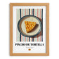 Pincho de Tortilla – on Striped Tablecloth, Spanish Food Painting, set in oak frame