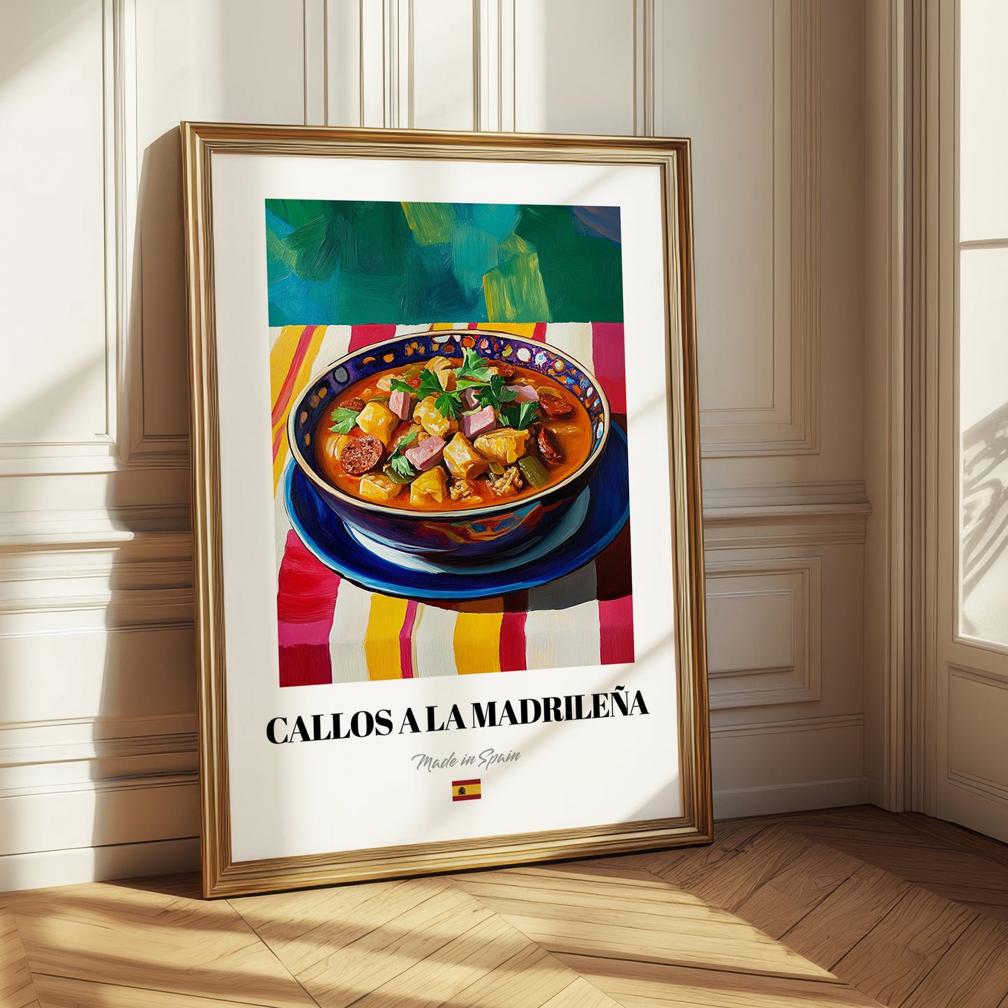 Callos a la Madrileña – Colorful Oil Painting, Spanish Food Wall Decor