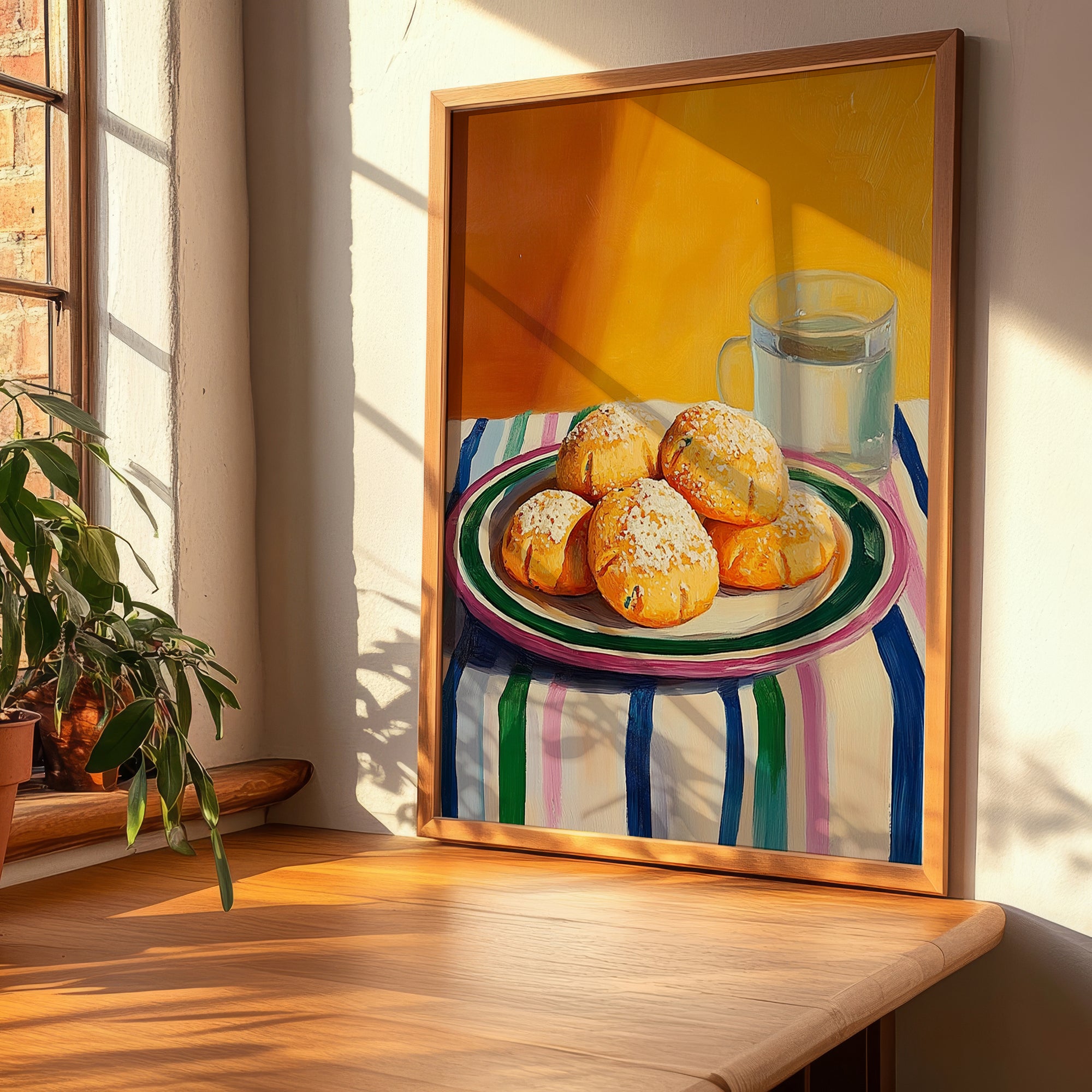 Perrunillas – Colorful Oil Painting, Spanish Dessert Illustration, clean layout with no caption