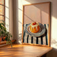 Baba au Rhum – on Striped Tablecloth, French French Dessert Wall Decor, clean layout with no caption