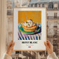 Mont-Blanc – Colorful Oil Painting, French French Dessert Poster, styled in a charming Paris street view