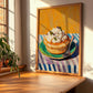 Mont-Blanc – Colorful Oil Painting, French French Dessert Poster, clean layout with no caption