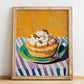 Mont-Blanc – Colorful Oil Painting, French French Dessert Poster, no-text version framed in wood