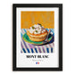 Mont-Blanc – Colorful Oil Painting, French French Dessert Poster, in sleek black frame