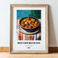 Bœuf Bourguignon – Colorful Oil Painting, French Food Art, in wooden frame leaning on the floor