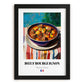 Bœuf Bourguignon – Colorful Oil Painting, French Food Art, in sleek black frame