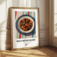 Bœuf Bourguignon – on Striped Tablecloth, French Food Wall Decor