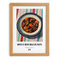 Bœuf Bourguignon – on Striped Tablecloth, French Food Wall Decor, set in oak frame