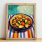 Ratatouille – Oil Painting, French Food Still Life, no-text version framed in wood