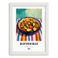 Ratatouille – Oil Painting, French Food Still Life, placed in minimal white frame