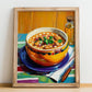 Cassoulet – Oil Painting, French Food Still Life, no-text version framed in wood