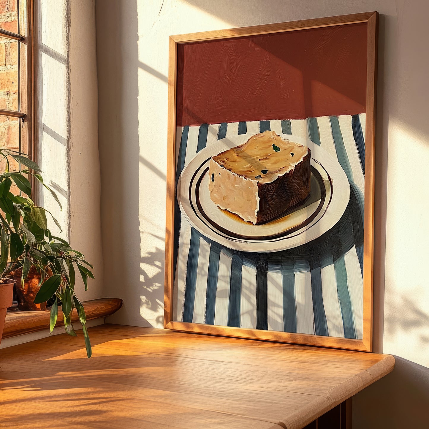Foie Gras – on Striped Tablecloth, French Food Wall Decor, clean layout with no caption