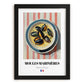 Moules Marinières – on Striped Tablecloth, French Food Art, in sleek black frame