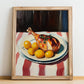Confit de Canard – Art, French Food Poster, no-text version framed in wood