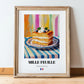 Mille-Feuille – Oil Painting, French French Pastry Painting, in wooden frame leaning on the floor