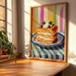 Mille-Feuille – Oil Painting, French French Pastry Painting, clean layout with no caption