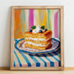 Mille-Feuille – Oil Painting, French French Pastry Painting, no-text version framed in wood