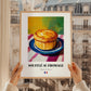 Soufflé au Fromage – Art, French Food Painting, styled in a charming Paris street view