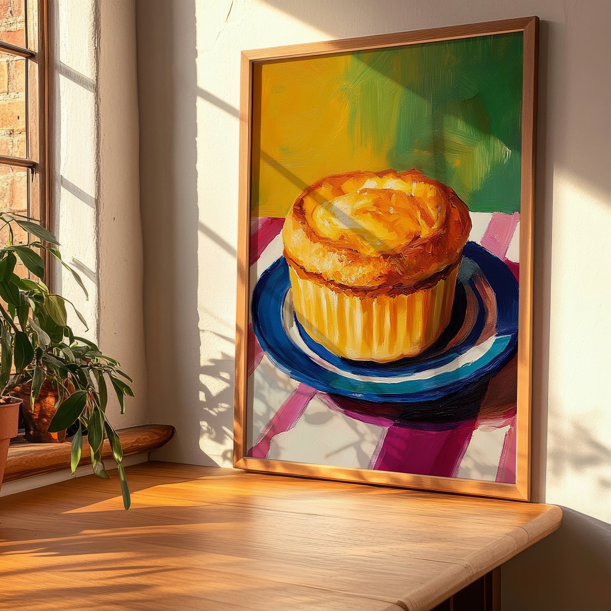 Soufflé au Fromage – Art, French Food Painting, clean layout with no caption