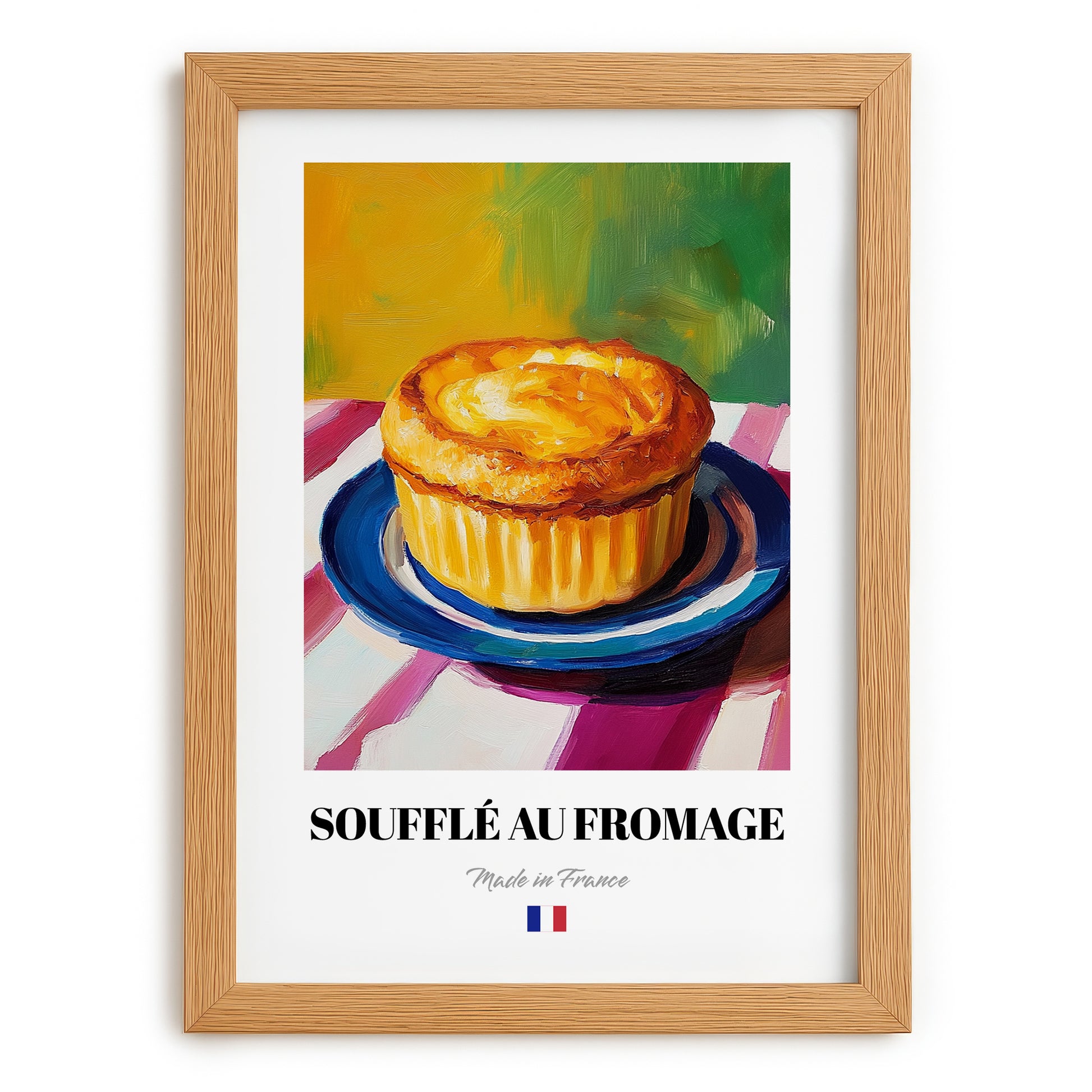 Soufflé au Fromage – Art, French Food Painting, set in oak frame
