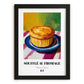 Soufflé au Fromage – Art, French Food Painting, in sleek black frame