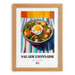 Salade Lyonnaise – Colorful Oil Painting, French Food Wall Illustration, set in oak frame
