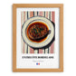 Entrecôte Bordelaise – on Striped Tablecloth, French Food Illustration, set in oak frame