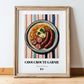 Choucroute Garnie – on Striped Tablecloth, French Food Wall Decor, in wooden frame leaning on the floor