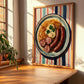 Choucroute Garnie – on Striped Tablecloth, French Food Wall Decor, clean layout with no caption