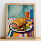 Bœuf en Croûte – Art, French Food Still Life, no-text version framed in wood