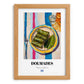 Dolmades – on Striped Tablecloth, Greek Food Illustration, set in oak frame