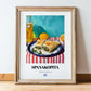 Spanakopita – Oil Painting, Greek Pastry Wall Decor, in wooden frame leaning on the floor