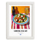 Greek Salad – Art, Greek Food Painting, placed in minimal white frame