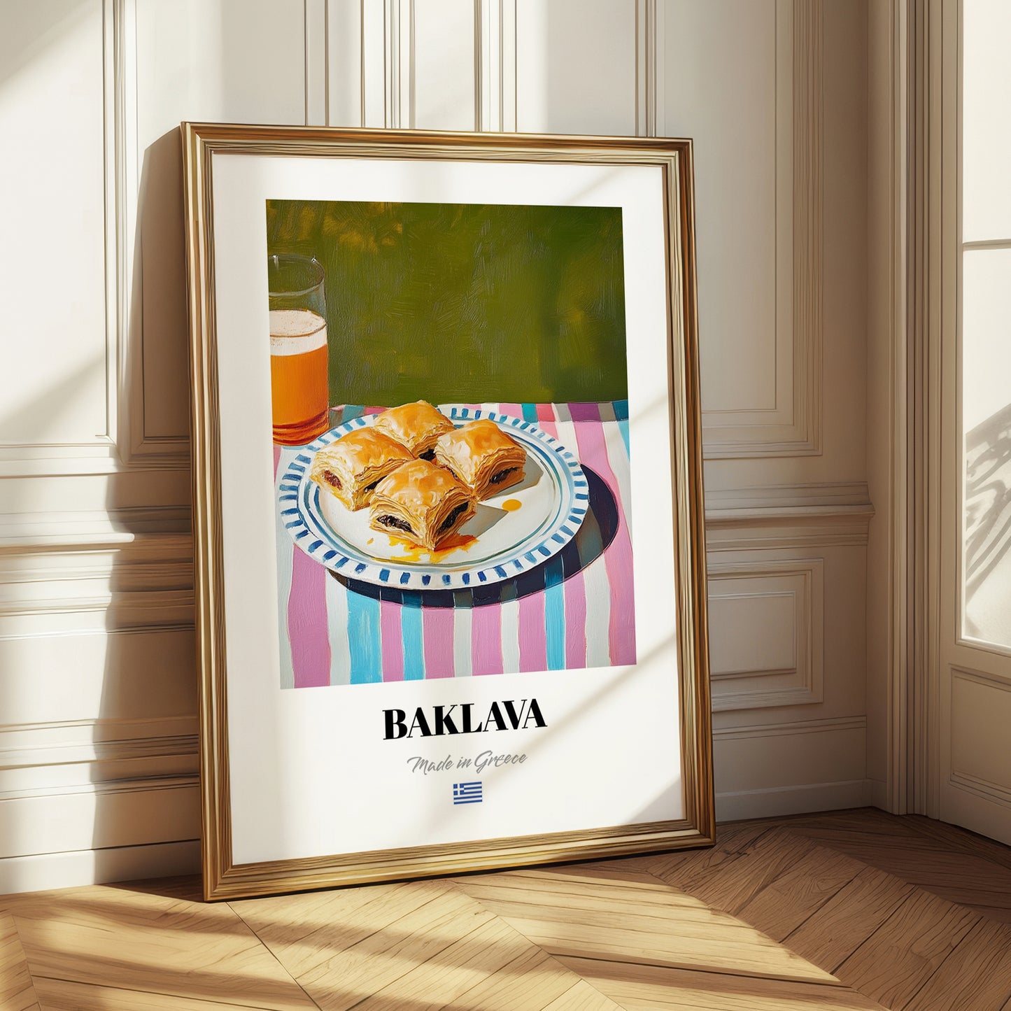 Baklava – Oil Painting, Greek Dessert Illustration 
