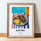Kleftiko – Colorful Oil Painting, Greek Food Painting, in wooden frame leaning on the floor