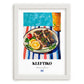 Kleftiko – Colorful Oil Painting, Greek Food Painting, placed in minimal white frame