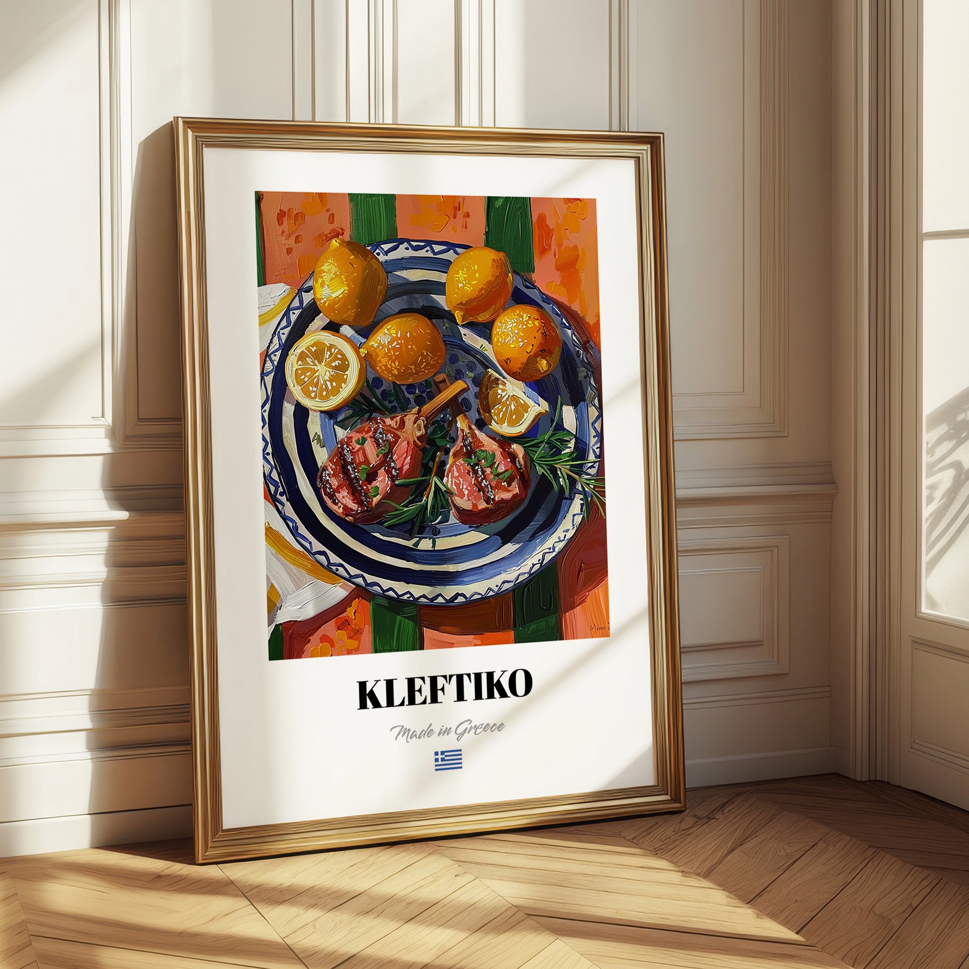Kleftiko – Colorful Oil Painting, Greek Food Painting