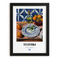 Tzatziki – Colorful Oil Painting, Greek Food Wall Art, in sleek black frame