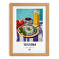 Tzatziki – Colorful Oil Painting, Greek Food Still Life, set in oak frame