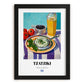 Tzatziki – Colorful Oil Painting, Greek Food Still Life, in sleek black frame