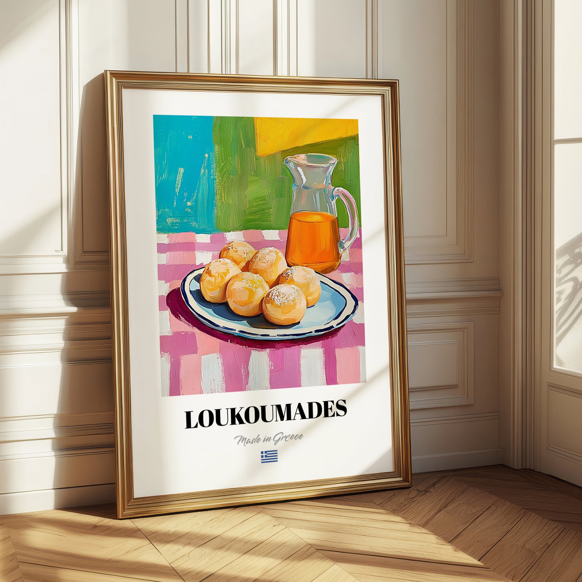 Loukoumades – Art, Greek Dessert Wall Decor 