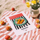 Tamales – on Striped Tablecloth, Mexican Food Wall Decor, unframed on coastal sand